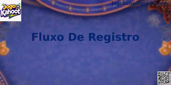 Diagrama explicativo do Fluxo de Registro na plataforma de jogos e kahoots